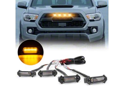 Raptor Style Grille Lights; Yellow (16-23 Tacoma TRD Pro)