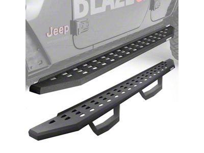 Go Rhino RB20 Running Boards with Drop Steps; Textured Black (24-25 Tacoma Double Cab)