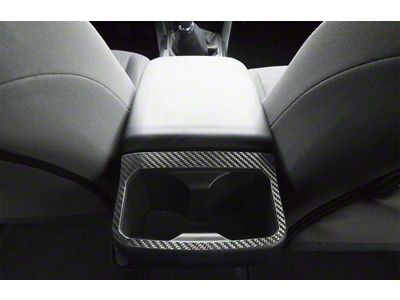 Rear Cup Holder Accent Trim; Raw Carbon Fiber (16-23 Tacoma)