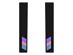 Rear Door Sill Protection; Black with Lady TRI-Color (05-23 Tacoma Access Cab, Double Cab)