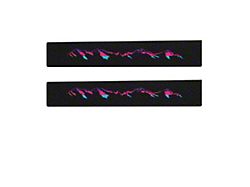 Rear Door Sill Protection with Mountain Logo; Black with Lady TRI-Color (05-23 Tacoma Access Cab, Double Cab)