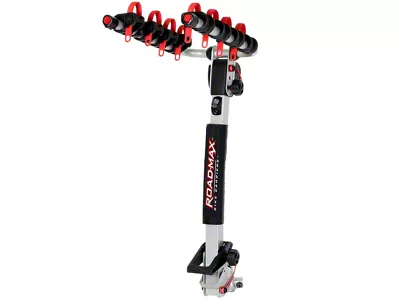 Road-Max Razorback Premium Receiver Hitch Mounted Bike Carrier; Carries 4 Bikes (Universal; Some Adaptation May Be Required)
