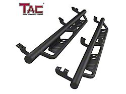Rocker Slider Drop Running Boards; Fine Textured Black (05-23 Tacoma Double Cab)