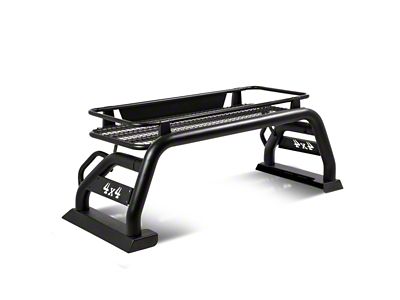 Roll Bar with Cargo Carrier Basket; Black (16-23 Tacoma)