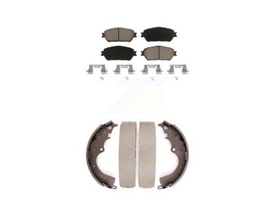 Semi-Metallic Brake Pads with Drum Shoes; Front and Rear (05-15 2WD Tacoma, Excluding Pre Runner)