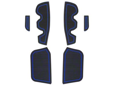 Side Door Pocket Foam Inserts; Black/Blue (16-23 Tacoma Access Cab)