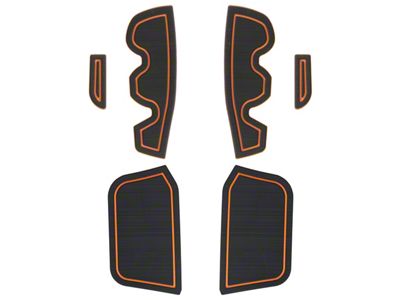 Side Door Pocket Foam Inserts; Black/Orange (16-23 Tacoma Access Cab)