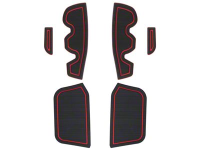 Side Door Pocket Foam Inserts; Black/Red (16-23 Tacoma Access Cab)