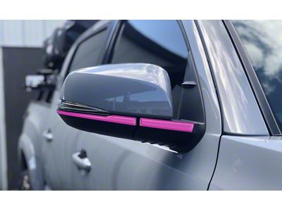 Side Mirror Accent Trim; Hot Pink (16-23 Tacoma w/ Mirror Blinkers)