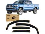 Side Window Deflectors; Front and Rear; Smoked (16-23 Tacoma Double Cab)