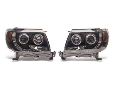 Signature Series LED Halo Projector Headlights; Black Housing; Smoked Lens (05-11 Tacoma)