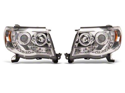 Signature Series LED Halo Projector Headlights; Chrome Housing; Clear Lens (05-11 Tacoma)