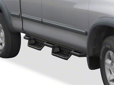 Square Tube Drop Style Nerf Side Step Bars; Matte Black (24-25 Tacoma Double Cab)