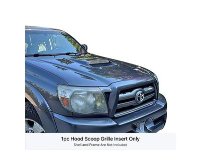 Stainless Steel Billet Hood Scoop Grille Overlay; Polished (05-10 Tacoma w/ TRD Sport Package)