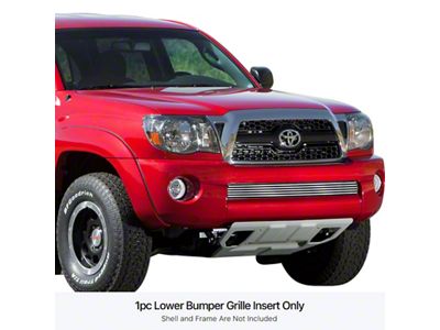 Stainless Steel Billet Lower Bumper Grille Overlay; Polished (05-11 Tacoma)