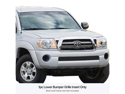 Stainless Steel Billet Lower Overlay Grille; Black (05-11 Tacoma)