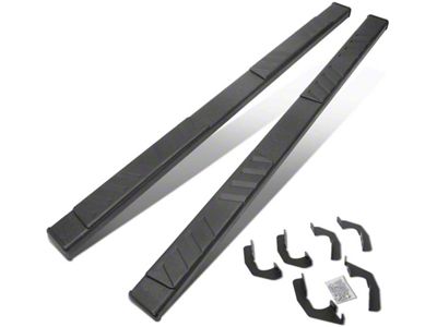 5-Inch Flat Step Running Boards; Textured Black (05-23 Tacoma Double Cab)