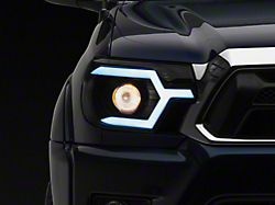 Switchback Sequential LED Bar Projector Headlights; Matte Black Housing; Smoked Lens (12-15 Tacoma)