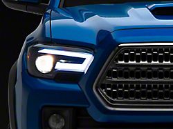 Switchback Sequential LED Bar Projector Headlights; Matte Black Housing; Smoked Lens (16-23 Tacoma w/ Factory Halogen Headlights)