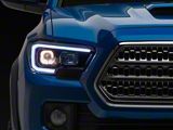 Switchback LED Bar Projector Headlights; Gloss Black Housing; Smoked Lens (16-23 Tacoma w/ Factory Halogen Headlights w/o LED DRL)