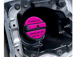 Taco Sauce Only Fuel Cap Overlay; Hot Pink with Black Text (05-23 Tacoma)