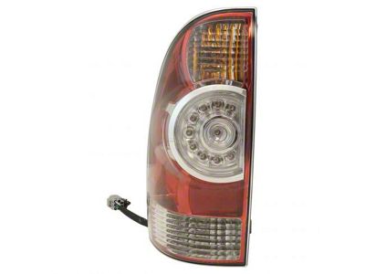 Tail Light; Chrome Housing; Red Lens; Driver Side (09-15 Tacoma)