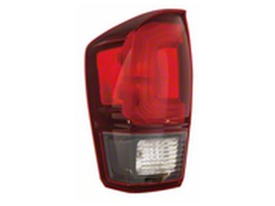CAPA Replacement Tail Light; Black Housing; Red/Clear Lens; Driver Side (18-23 Tacoma)