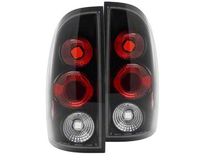 Euro Style Tail Lights; Matte Black Housing; Clear Lens (05-08 Tacoma)