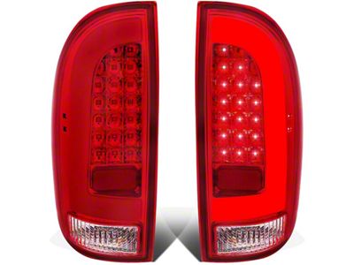 L-Bar LED Tail Lights; Chrome Housing; Red Lens (05-15 Tacoma w/ Factory Halogen Tail Lights)