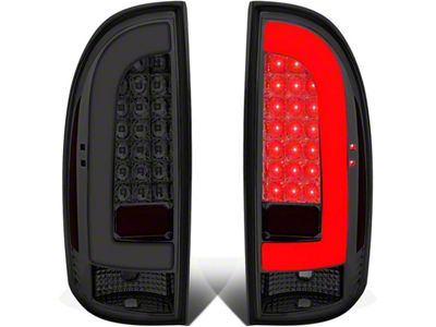 L-Bar LED Tail Lights; Chrome Housing; Smoked Lens (05-15 Tacoma w/ Factory Halogen Tail Lights)