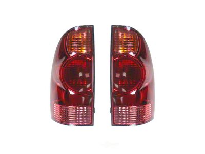 Tail Lights; Chrome Housing; Red Lens (05-08 Tacoma)