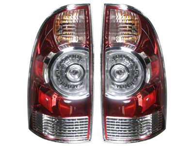 Tail Lights; Chrome Housing; Red Lens (09-15 Tacoma)