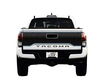 Tailgate Graphic; Matte Black with Orange Outline (16-23 Tacoma)