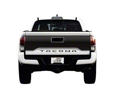 Tailgate Graphic; Matte Black with White Outline (16-23 Tacoma)