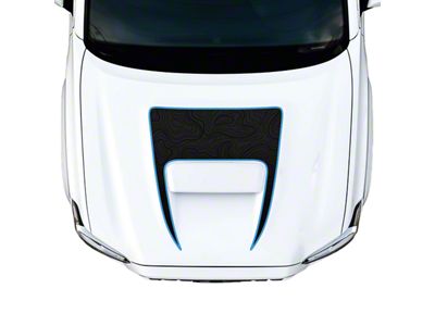 Topographic Map Hood Graphic; Black with Red Outline (16-23 Tacoma TRD Pro)