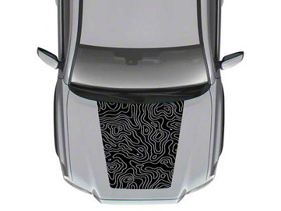 Topography Hood Decal; Matte Black (16-23 Tacoma)