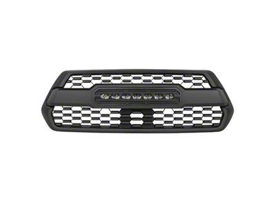 TRD Pro Style Upper Replacement Grille with LED Lights; Black (16-23 Tacoma)