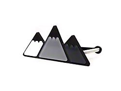 Tri-Color Mountain Design Grille Badge; White/Gray/Black (16-25 Tacoma)