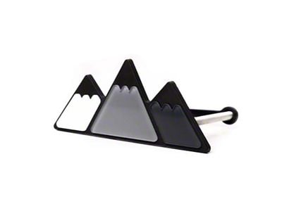 Tri-Color Mountain Design Grille Badge; White/Gray/Black (16-25 Tacoma)