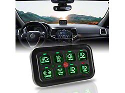 Universal 12V Auxiliary 8 Gang Switch Panel with Automatic Dimmable; Green Light (Universal; Some Adaptation May Be Required)