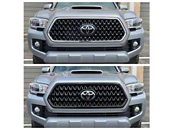 Chrome Delete Upper Grille Overlay; Gloss Black (18-19 Tacoma TRD Sport, TRD Off-Road)