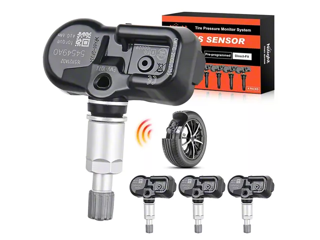 Threaded Tpms Sensor Tacoma Valve Stem-Mounted TPMS Sensors with Rubber Valve; Set of 4 (05 ...