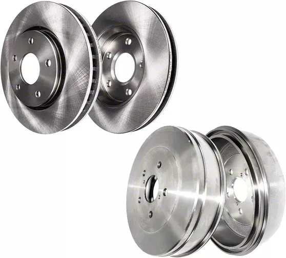 Tacoma Vented 5-Lug Brake Rotors and Drums; Front and Rear (05-15 5-Lug ...