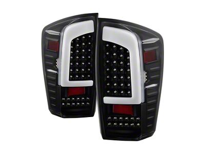 Version 2 LED Tail Lights; Black Housing; Clear Lens (16-22 Tacoma)