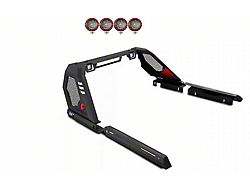 Vigor Roll Bar with 5.30-Inch Red Round LED Lights and LED Cube Lights; Black (05-23 Tacoma)