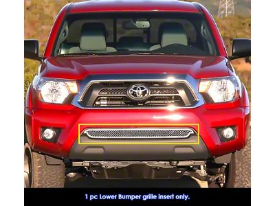 Wire Mesh Lower Bumper Grille Overlay; Polished (12-15 Tacoma, Excluding X-Runner)