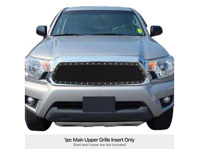 Wire Mesh Rivet Upper Replacement Grille; Black (12-15 Tacoma)