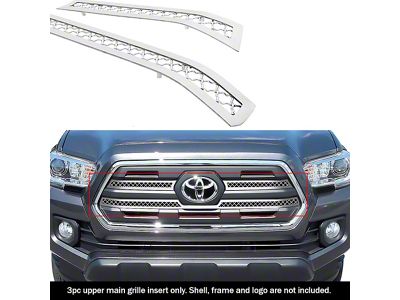 Wire Mesh Upper Grille Overlay; Polished (16-19 Tacoma SR, SR5)