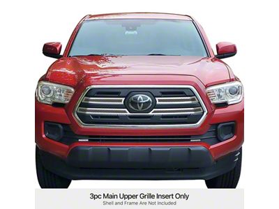 Wire Mesh Upper Grille Overlay; Polished (16-19 Tacoma SR, SR5)
