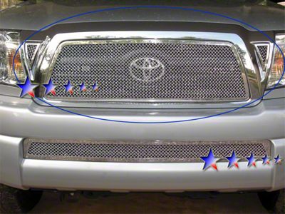 Wire Mesh Upper Grille Overlay; Polished (05-10 Tacoma)